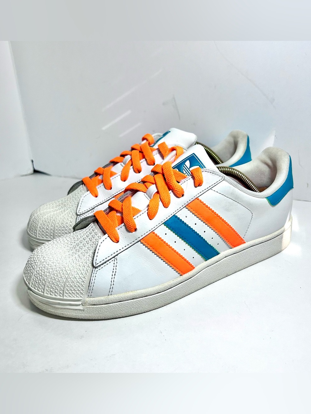 Adidas Superstar 2 “Blast Emerald” Men’s 7 Sneakers White Zest Orange Dolphins